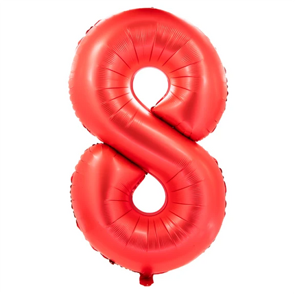 8th Grade Number Balloon, Red, 1 m