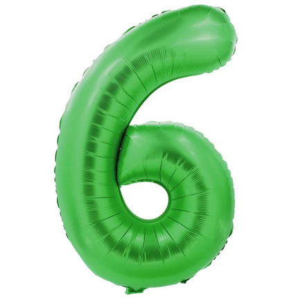 6-Year-Old Number Balloon, Green, 1 m