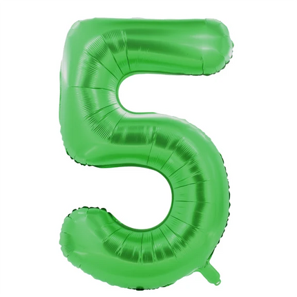 5-Year-Old Number Balloon, Green, 1 m