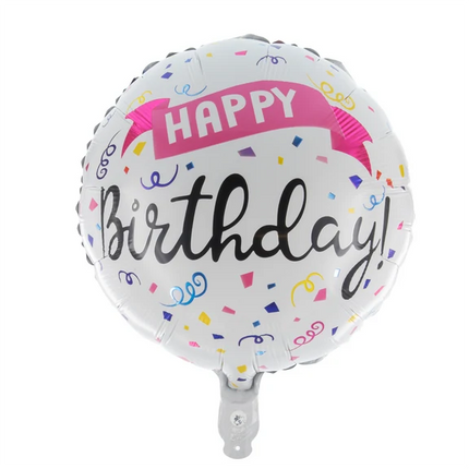 Happy Birthday Helium Balloon Confetti (Empty) 45 cm