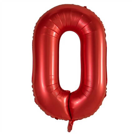 0 Number Balloon, Red, 1 m
