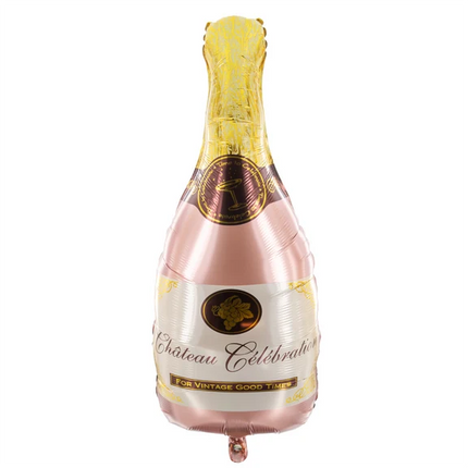 Champagne Bottle Helium Balloon, Pink, Empty, 49 cm
