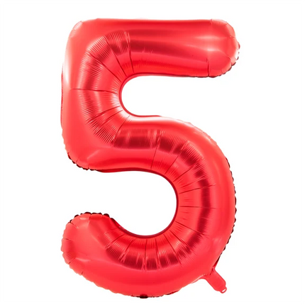 5-Year-Old Number Balloon, Red, 1 m