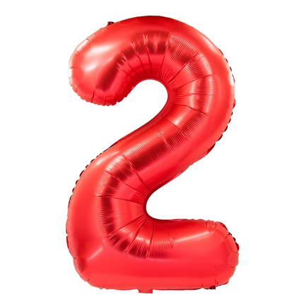 2-Year-Old Number Balloon, Red, 1 m