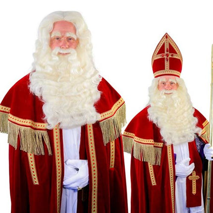 Sinterklaas Fake Beard White Deluxe