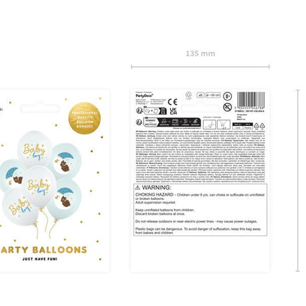 Baby Ballonnen Blauw 30cm 6st van Partydeco koop je bij Partywinkel