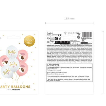 Baby Ballonnen Roze 30cm 6st van Partydeco koop je bij Partywinkel
