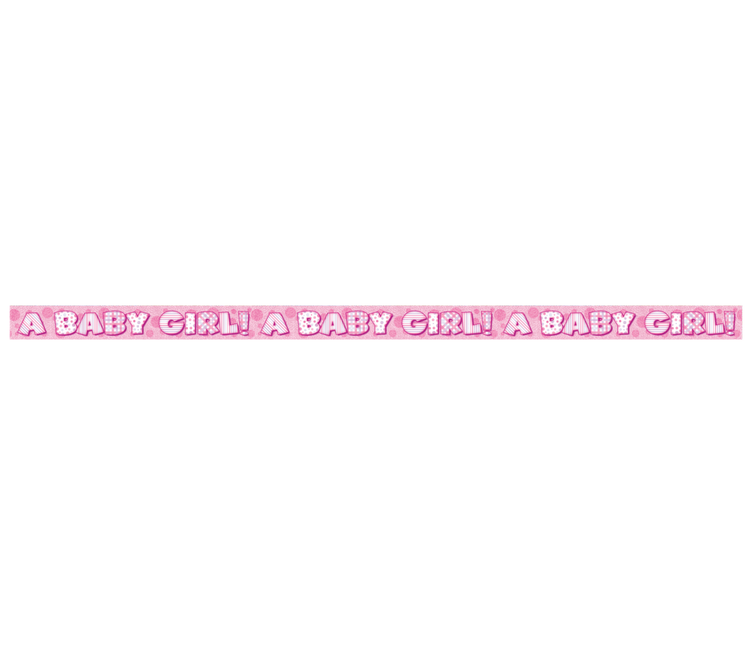 Baby Banner Roze 3,65m van Unique koop je bij Partywinkel