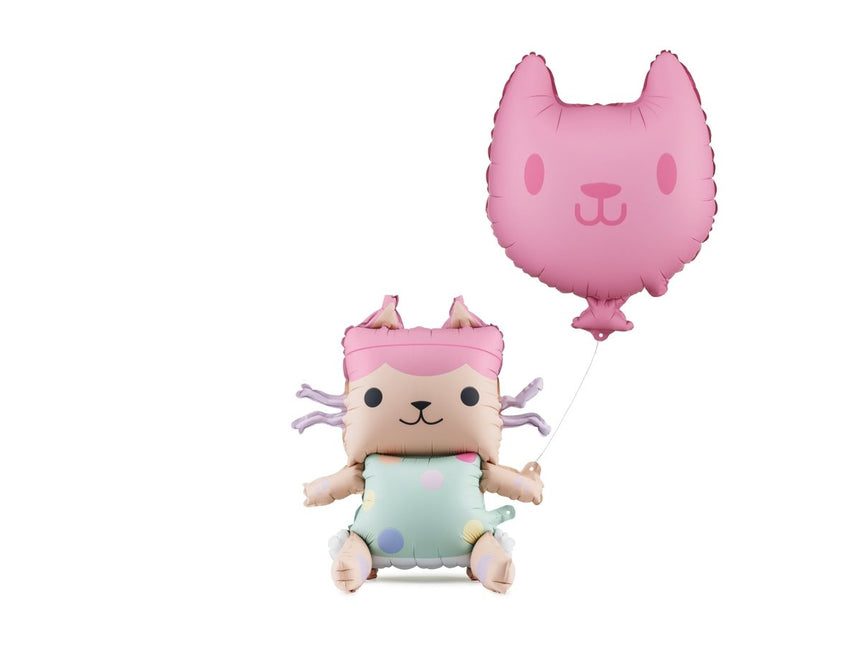 Baby Box & Kat folieballonnen, 43x46 cm en 35x37 cm van Partydeco koop je bij Partywinkel