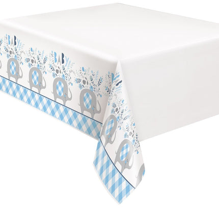 Baby Olifant Tafelkleed Lichtblauw 2,13m van Unique koop je bij Partywinkel
