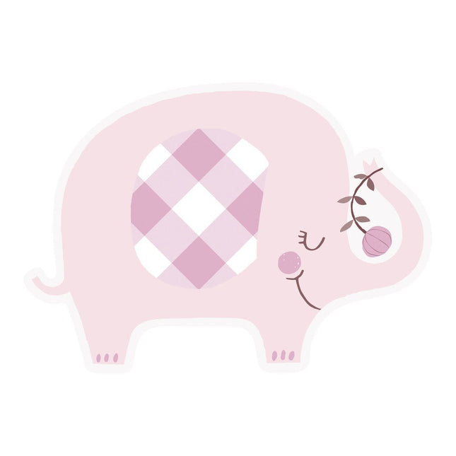 Baby Olifant Uitnodigingen Roze 8st van Unique koop je bij Partywinkel