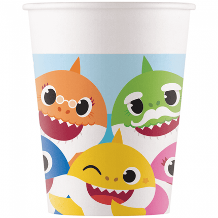 Baby Shark Bekers 200ml 8st van Procos koop je bij Partywinkel