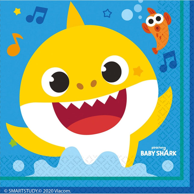 Baby Shark Servetten 33cm 16st van Riethmueller koop je bij Partywinkel