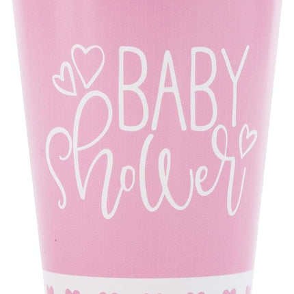 Babyshower Bekers Roze Wit 266ml 8st van Unique koop je bij Partywinkel