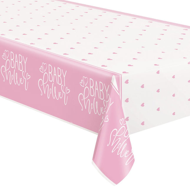 Babyshower Tafelkleed Roze 2,13m van Unique koop je bij Partywinkel