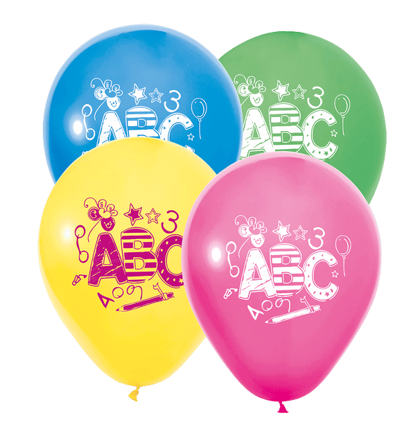 Back To School Ballonnen Gekleurd Abc 30cm van WeFiesta koop je bij Partywinkel