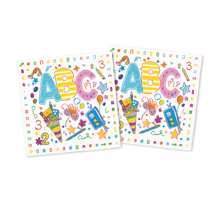 Back To School Servetten Abc 33cm 20st van WeFiesta koop je bij Partywinkel