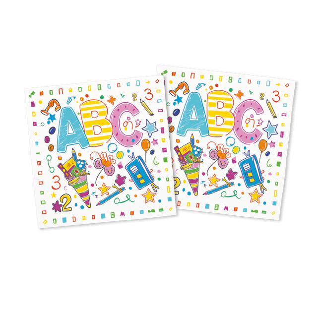 Back To School Servetten Abc 33cm 20st van WeFiesta koop je bij Partywinkel
