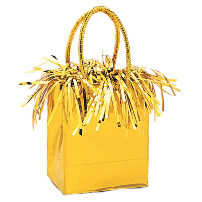 Ballon Gewicht Tas Goud 8,3cm 157gr van Unique koop je bij Partywinkel