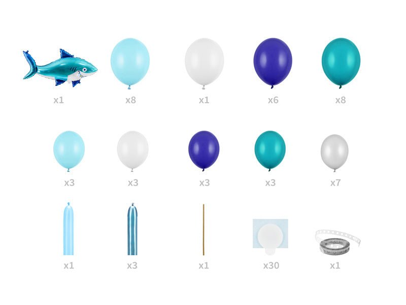 Ballon Slinger Haai 15 delig van Partydeco koop je bij Partywinkel