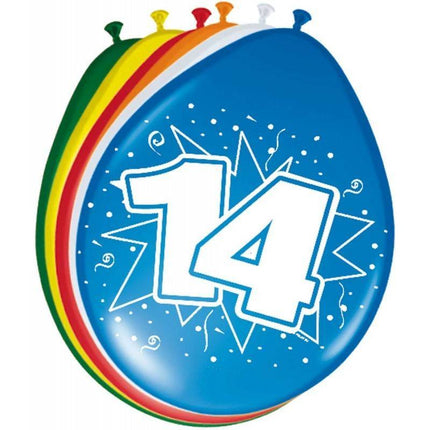 Ballonnen 14 Jaar 30cm 8st van Folat koop je bij Partywinkel