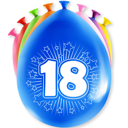 Ballonnen 18 Jaar Hoera 30cm 8st van Paper Dreams koop je bij Partywinkel