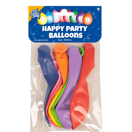 Ballonnen 19 Jaar Meerkleurig 30cm 8st van Paper Dreams koop je bij Partywinkel