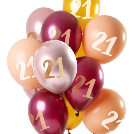 Ballonnen 21 Jaar Roze 30cm 12st van Folat koop je bij Partywinkel