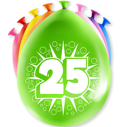 Ballonnen 25 Jaar Hoera 30cm 8st van Paper Dreams koop je bij Partywinkel