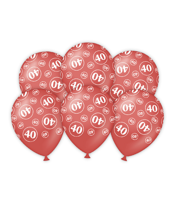 Ballonnen 40 Jaar 30cm 6st van Paper Dreams koop je bij Partywinkel