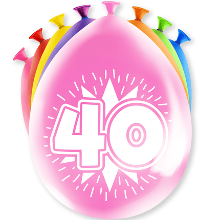 Ballonnen 40 Jaar Hoera 30cm 8st van Paper Dreams koop je bij Partywinkel