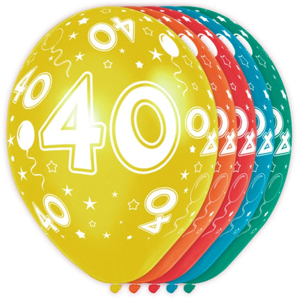 Ballonnen 40 Jaar Versiering 30cm 5st van Folat koop je bij Partywinkel