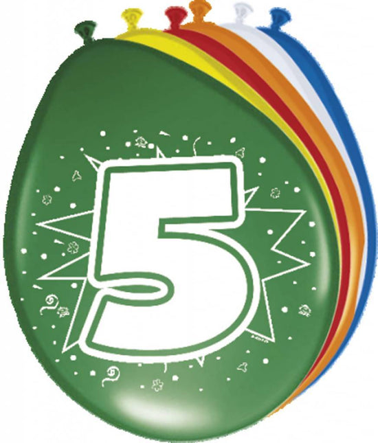 Ballonnen 5 Jaar 30cm 8st van Folat koop je bij Partywinkel