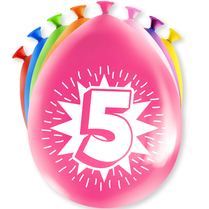 Ballonnen 5 Jaar Hoera 30cm 8st van Paper Dreams koop je bij Partywinkel