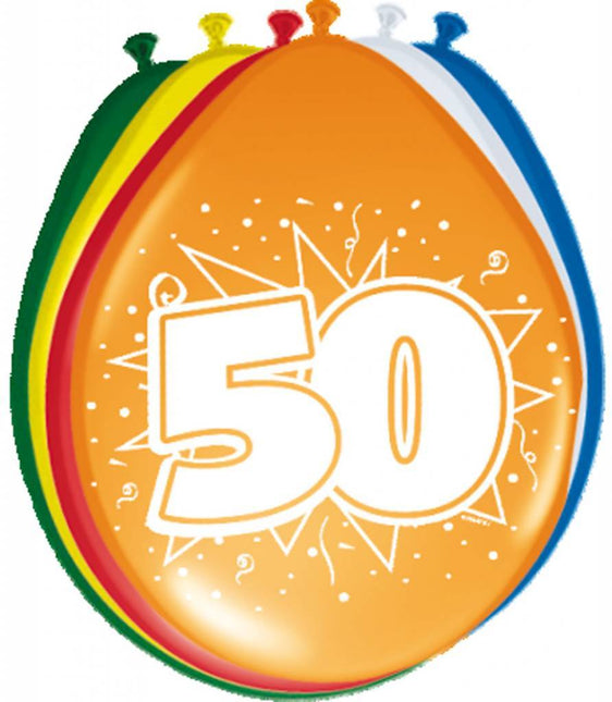 Ballonnen 50 Jaar 30cm 8st van Folat koop je bij Partywinkel