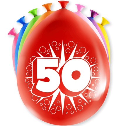 Ballonnen 50 Jaar Hoera 30cm 8st van Paper Dreams koop je bij Partywinkel
