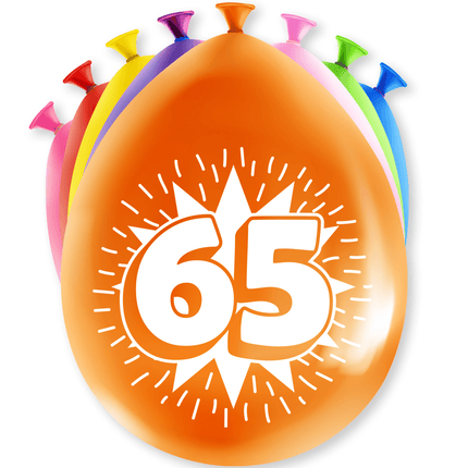 Ballonnen 65 Jaar Hoera 30cm 8st van Paper Dreams koop je bij Partywinkel