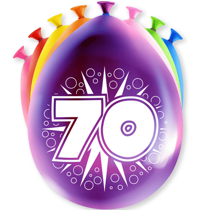 Ballonnen 70 Jaar Hoera 30cm 8st van Paper Dreams koop je bij Partywinkel