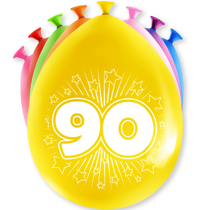 Ballonnen 90 Jaar Hoera 30cm 8st van Paper Dreams koop je bij Partywinkel