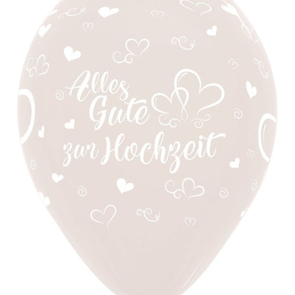 Ballonnen Alles Gute zur Hochzeit Hearts Crystal Clear 30cm 25st van Sempertex koop je bij Partywinkel