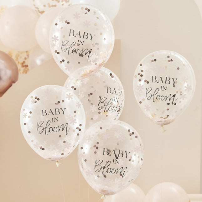 Ballonnen Baby In Bloom 30cm 5st van Ginger Ray koop je bij Partywinkel