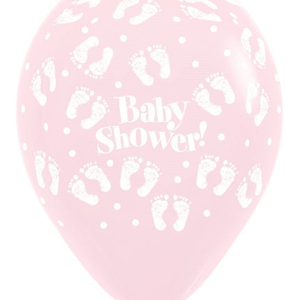 Ballonnen Baby Shower Footprints Pastel Matte Mix 30cm 25st van Sempertex koop je bij Partywinkel