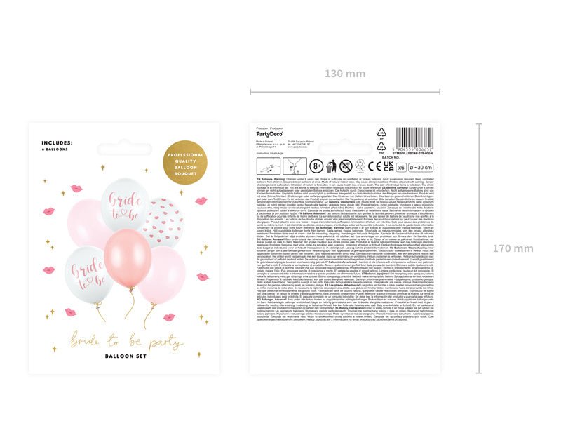 Ballonnen Bride To Be Mix 30cm 6st van Partydeco koop je bij Partywinkel