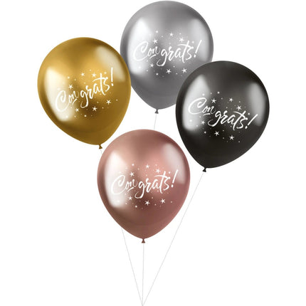 Ballonnen Congrats 33cm 4st van Folat koop je bij Partywinkel