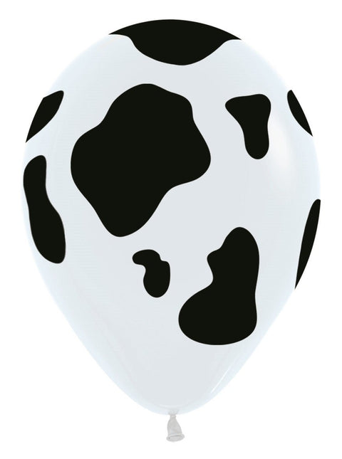 Ballonnen Cow White 30cm 25st van Sempertex koop je bij Partywinkel