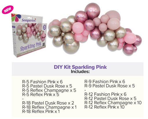 Ballonnen DIY Balloon Kit Sparkling Pink van Sempertex koop je bij Partywinkel