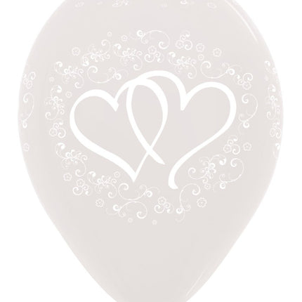 Ballonnen Entwinted Hearts Crystal Clear 30cm 25st van Sempertex koop je bij Partywinkel