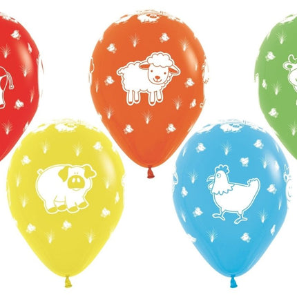 Ballonnen Farm Animals Mix 30cm 25st van Sempertex koop je bij Partywinkel