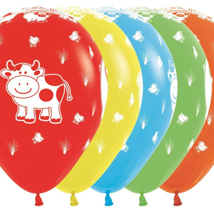 Ballonnen Farm Animals Mix 30cm 25st van Sempertex koop je bij Partywinkel