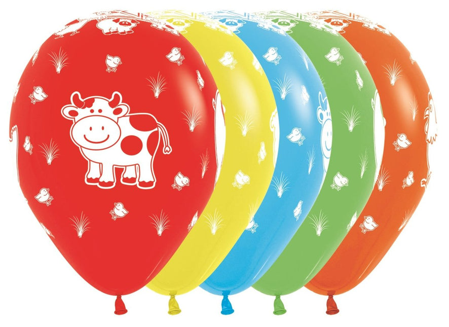 Ballonnen Farm Animals Mix 30cm 25st van Sempertex koop je bij Partywinkel
